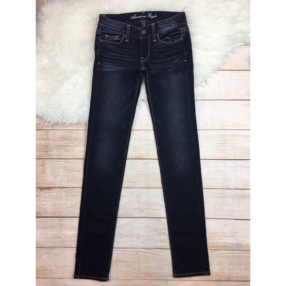American Eagle dark skinny jeans, like new! 00 - Picture 2 of 7